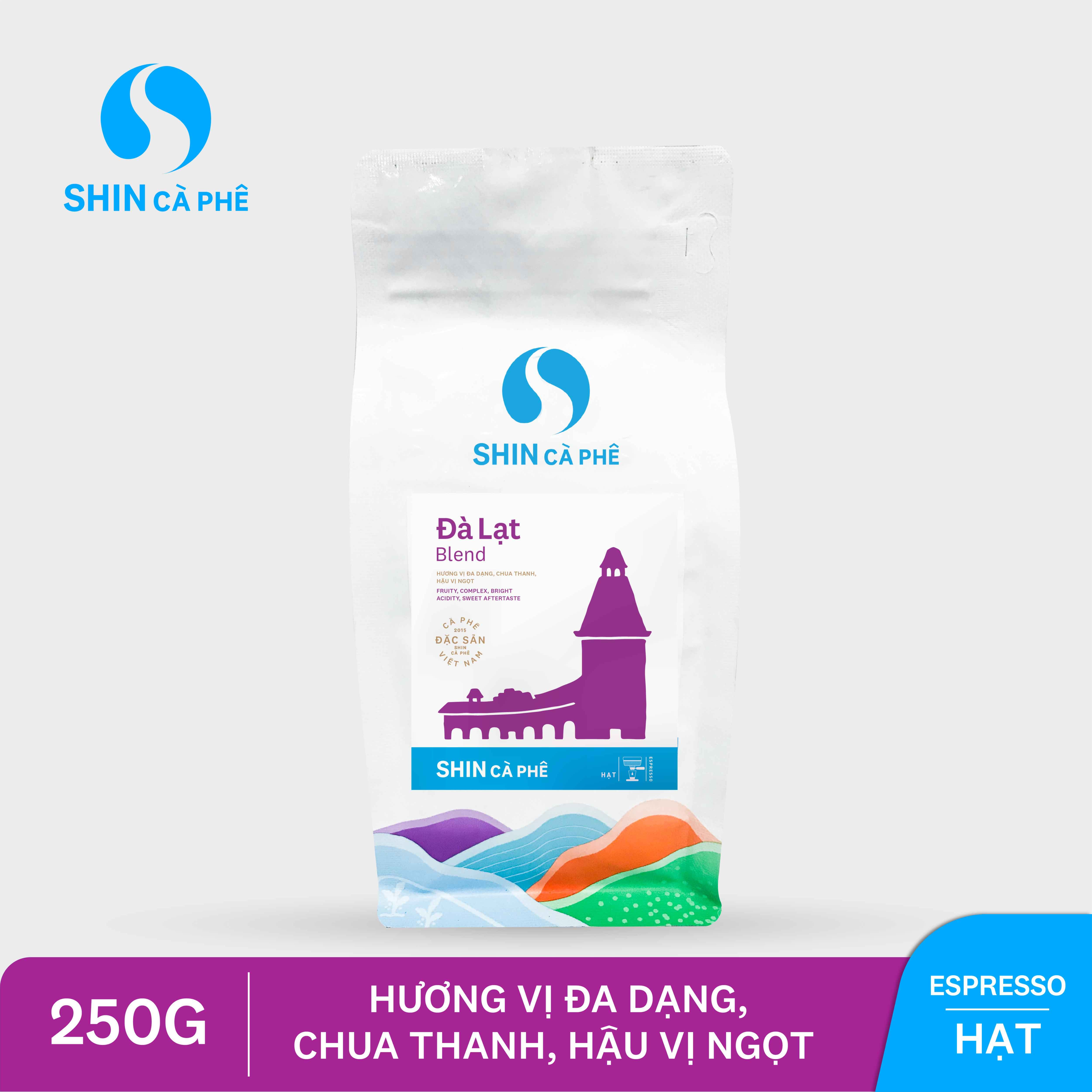 Shin cà phê - espresso đà lạt blend 250g hạt - cà phê đặc sản pha máy