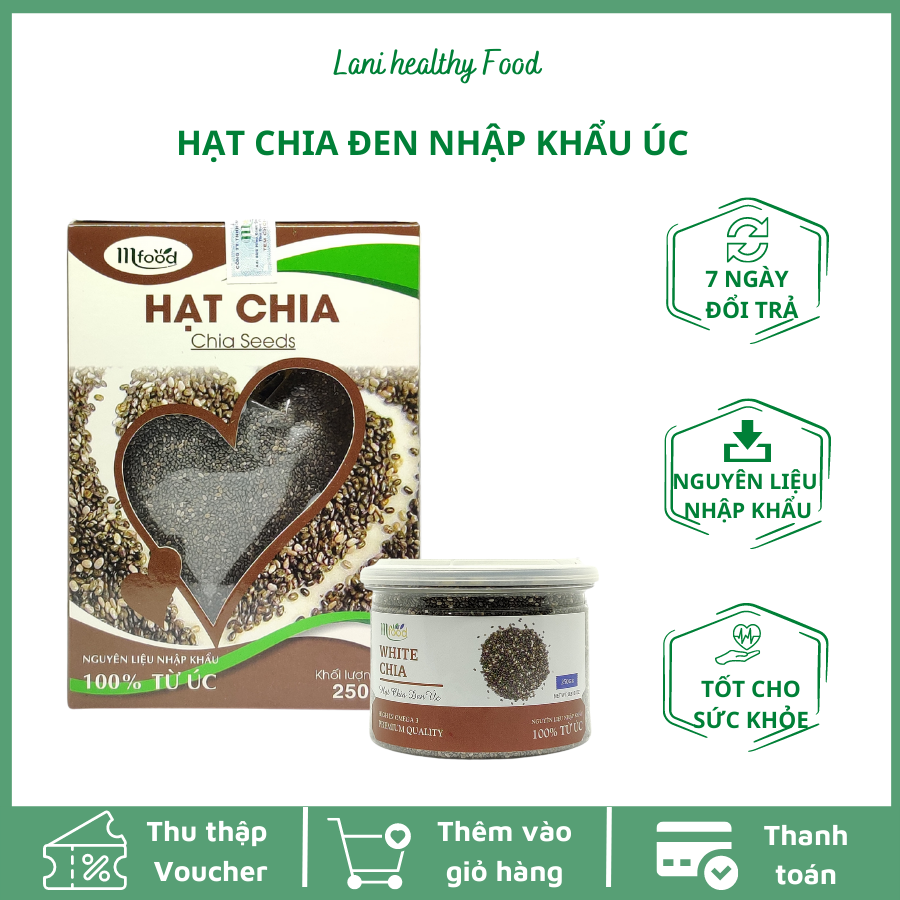 Hạt chia đen nhập khẩu úc giàu chất xơ và chất béo omega-3 tốt cho sức khỏe