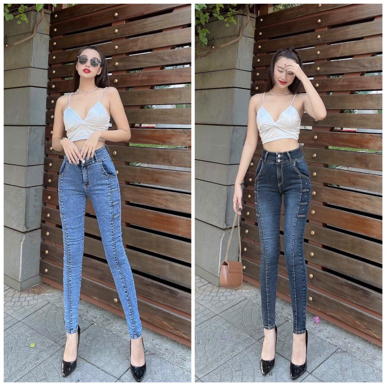 Quần jean nữ lưng cao co giãn kiểu mới thời trang