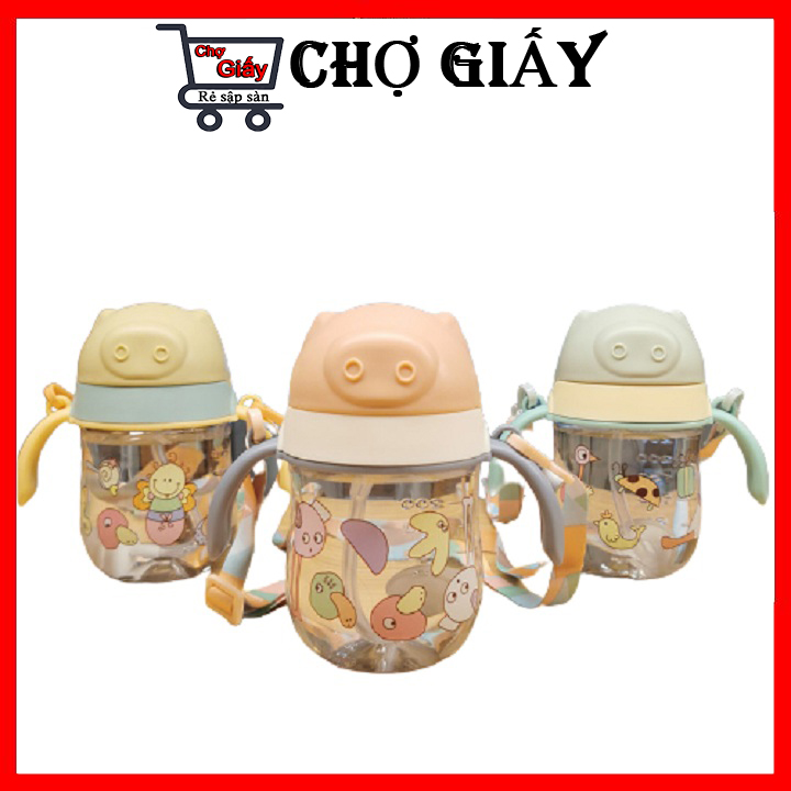 Bình sữa,bình nước cho bé tập uống chống sặc có tay cầm 280ml
