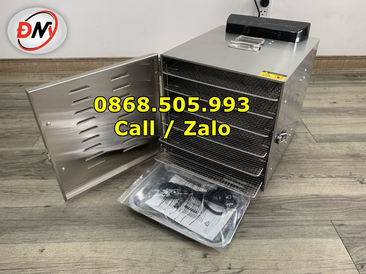 Máy sấy thực phẩm 6 khay sấy -100% inox - sấy khô gà, dược liệu, sấy hoa quả, sấy điều - Bảo hành 1 năm