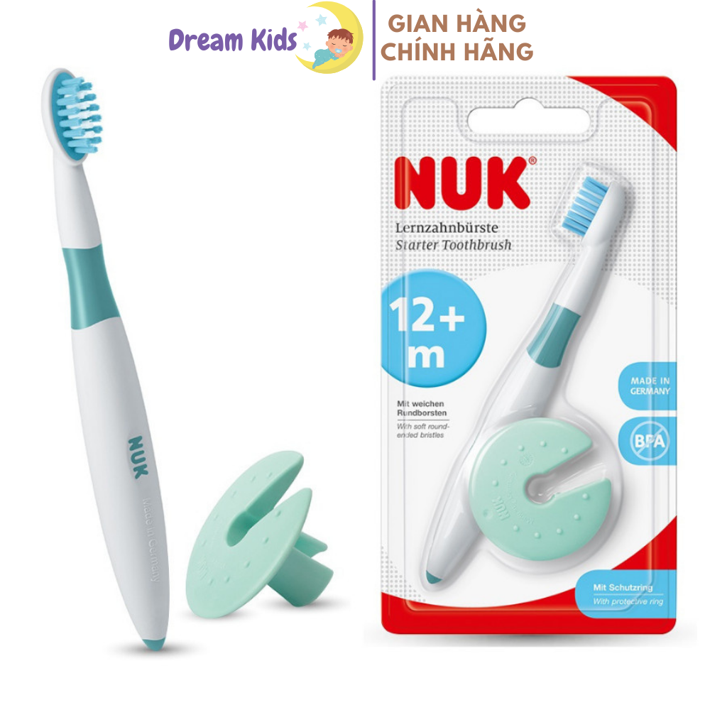 Bộ bàn chải và kem đánh răng NUK cho bé từ 3-36 tháng- Kem đánh răng có thể nuốt được an toàn cho bé
