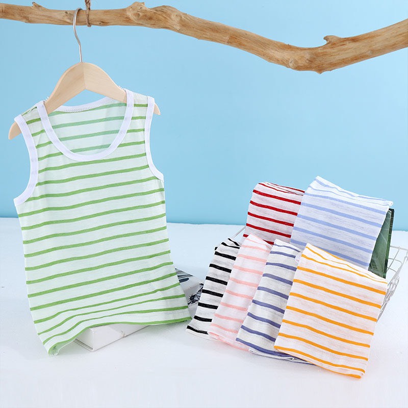 Set 5 áo ba lỗ kẻ cho bé gái, bé trai