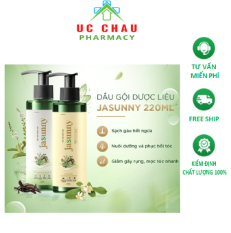 Jasunny dầu gội dược liệu, jasunny dầu gội gàu, giảm tóc khô gãy rụng, mượt tóc, chai 220ml