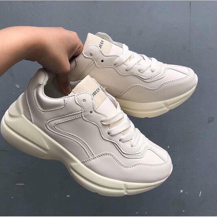 [TẶNG HỘP] Giày thể thao gu xi KEM TRƠN size 36-43 NAM NỮ