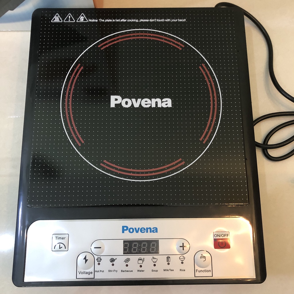 bếp điện từ bếp từ đơn bếp điện bếp lẩu bếp từ Povena PVN21 công suất 2000w tặng kèm nồi lẩu inox - Bảo hành bếp từ 6 tháng uy tín