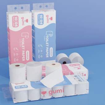 Giấy vệ sinh Gumi cuộn 4 lớp bịch 10 cuộn Daiso