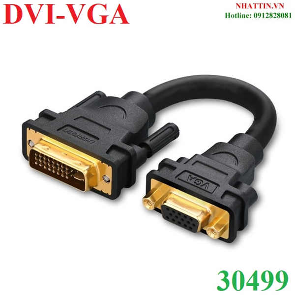 Cáp chuyển đổi dvi-i, dvi 24+5 sang vga chính hãng ugreen 30499 cao cấp
