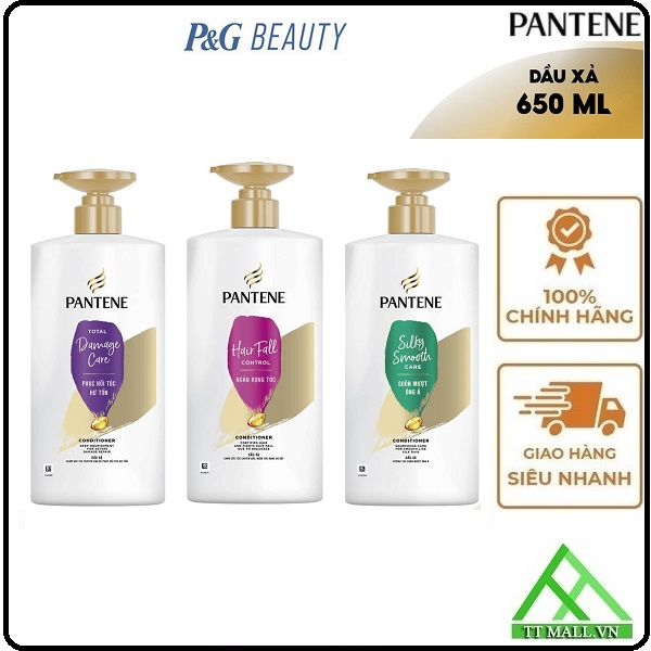 Dầu xả pantene 650ml ngăn rụng tóc / mượt mà óng ả / chăm sóc hư tổn