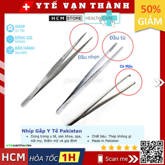✅ Nhíp Gắp Y Tế Pakistan | Dùng trong y tế, phẫu thuật, spa, nối mi -VT0239 - [Y Tế Vạn Thành]