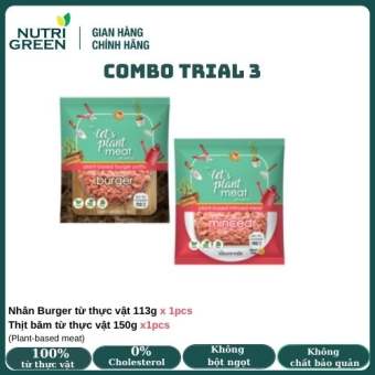 Combo Trial 3 từ thịt chay thực vật Nutrigreen Food thực phẩm chay cao cấp bổ sung protein thực vật cho người ăn chay