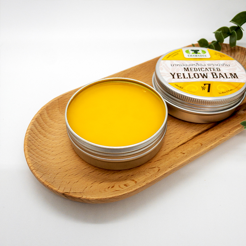 Dầu cù là vàng thảo dược xoa bóp giảm đau nhức thái lan erawadee yellow balm 50g