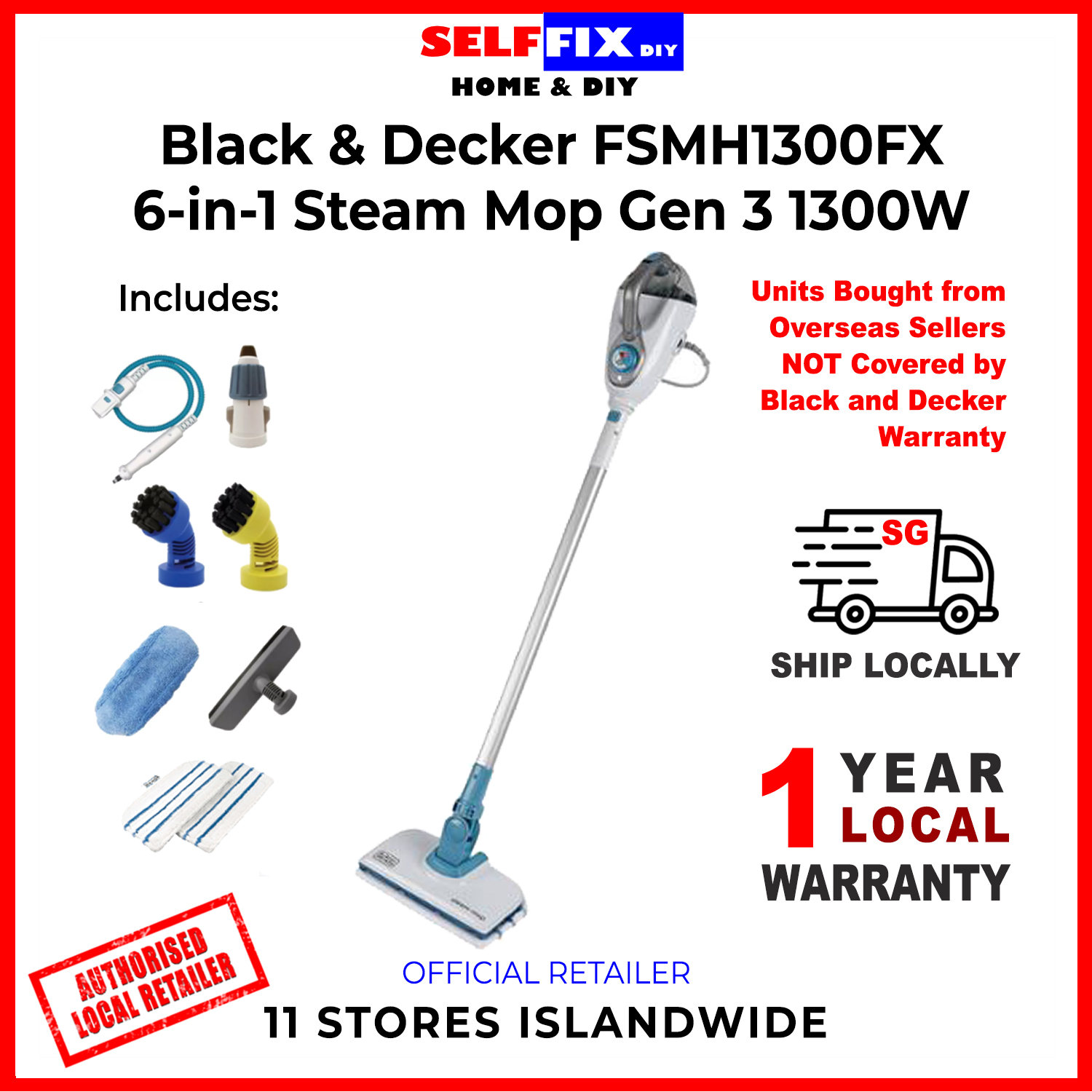 For Black And Decker FSMH13E5 Series Steam mop Microfibre pad 3 Pack