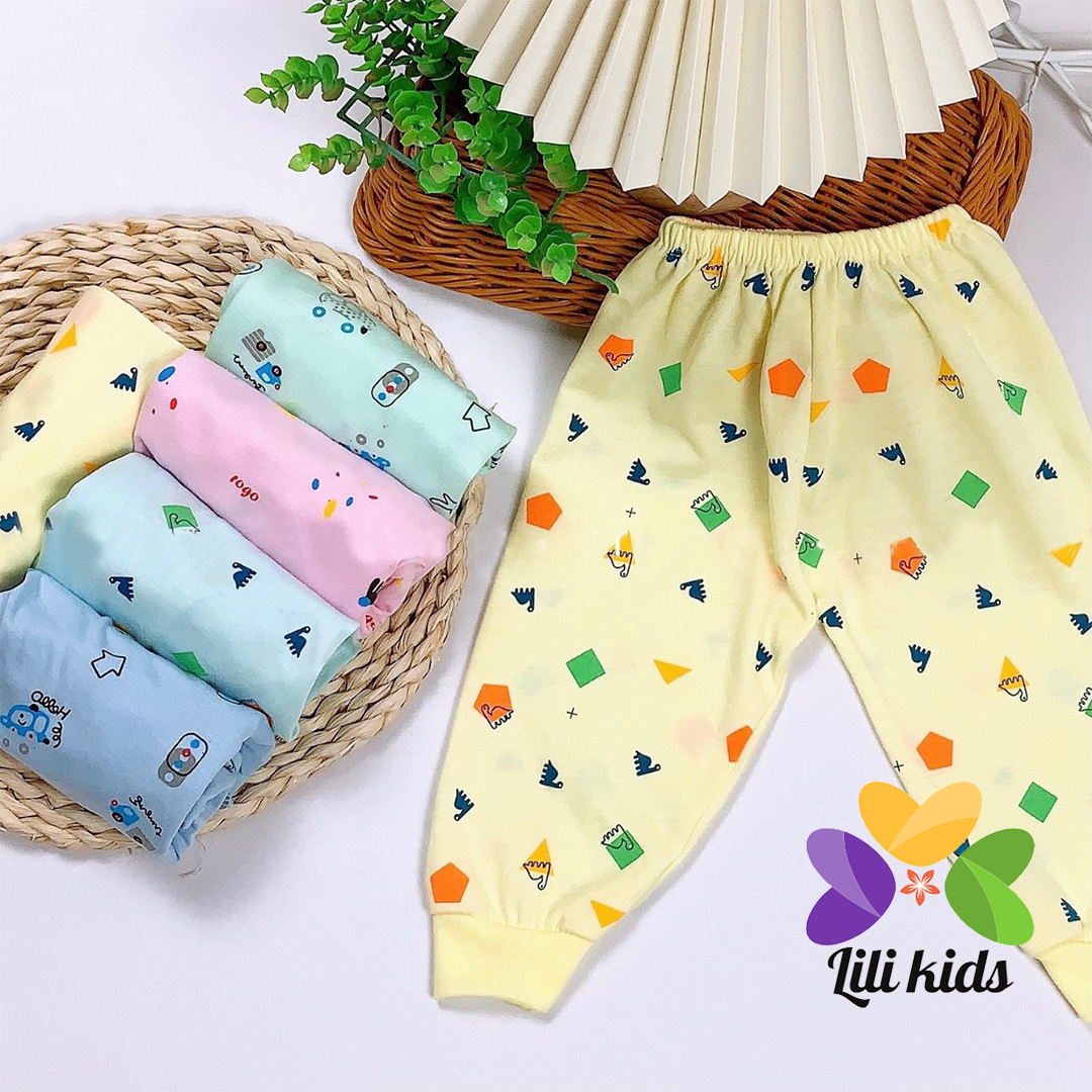 Quần Dài Cho Bé Trai Bé Gái Chất Cotton Bo Gấu Cạp Thường Họa Tiết Nhỏ Xinh Cho Bé Trai Bé Gái lilikids QCD01