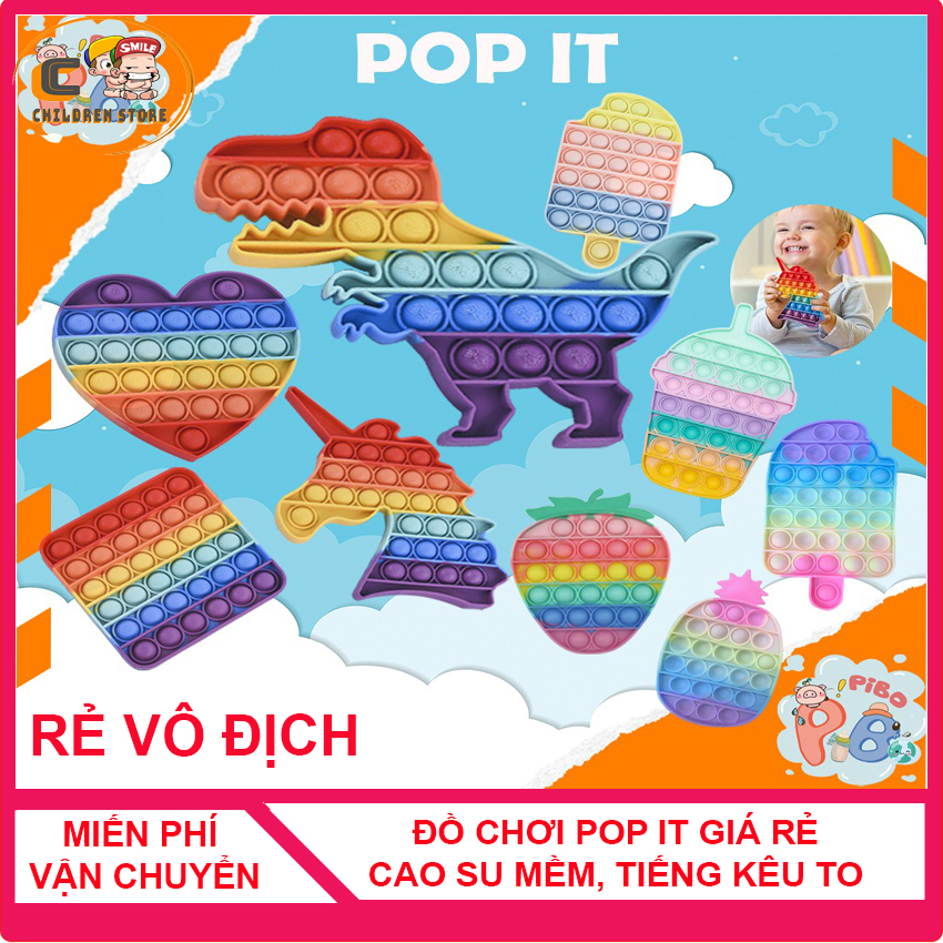 [XẢ KHO] Đồ chơi pop it giá rẻ khổng lồ cute cho bé chất liệu silicon, tiếng kêu to, nhiều màu sắc giảm căng thẳng stress, popit 1k, popit khổng lồ giá rẻ cho bé