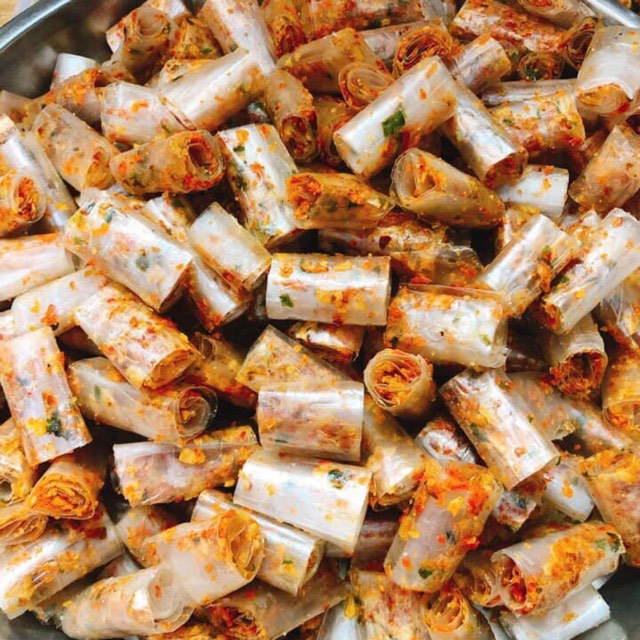 100g bánh tráng cuộn thập cẩm- ăn vặt - bánh tráng