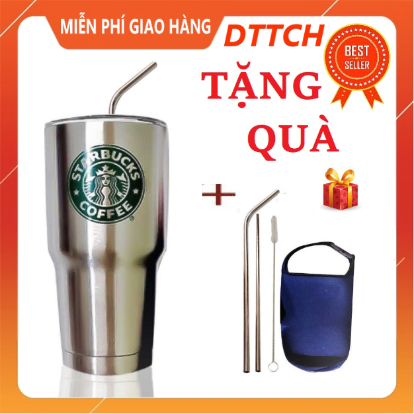 Ly cốc giữ nhiệt. Chất liệu INOX 304 cao cấp. Dung tích 900ml. Kèm 2 ống hút INOX, túi giữ nhiệt, cọ rửa.