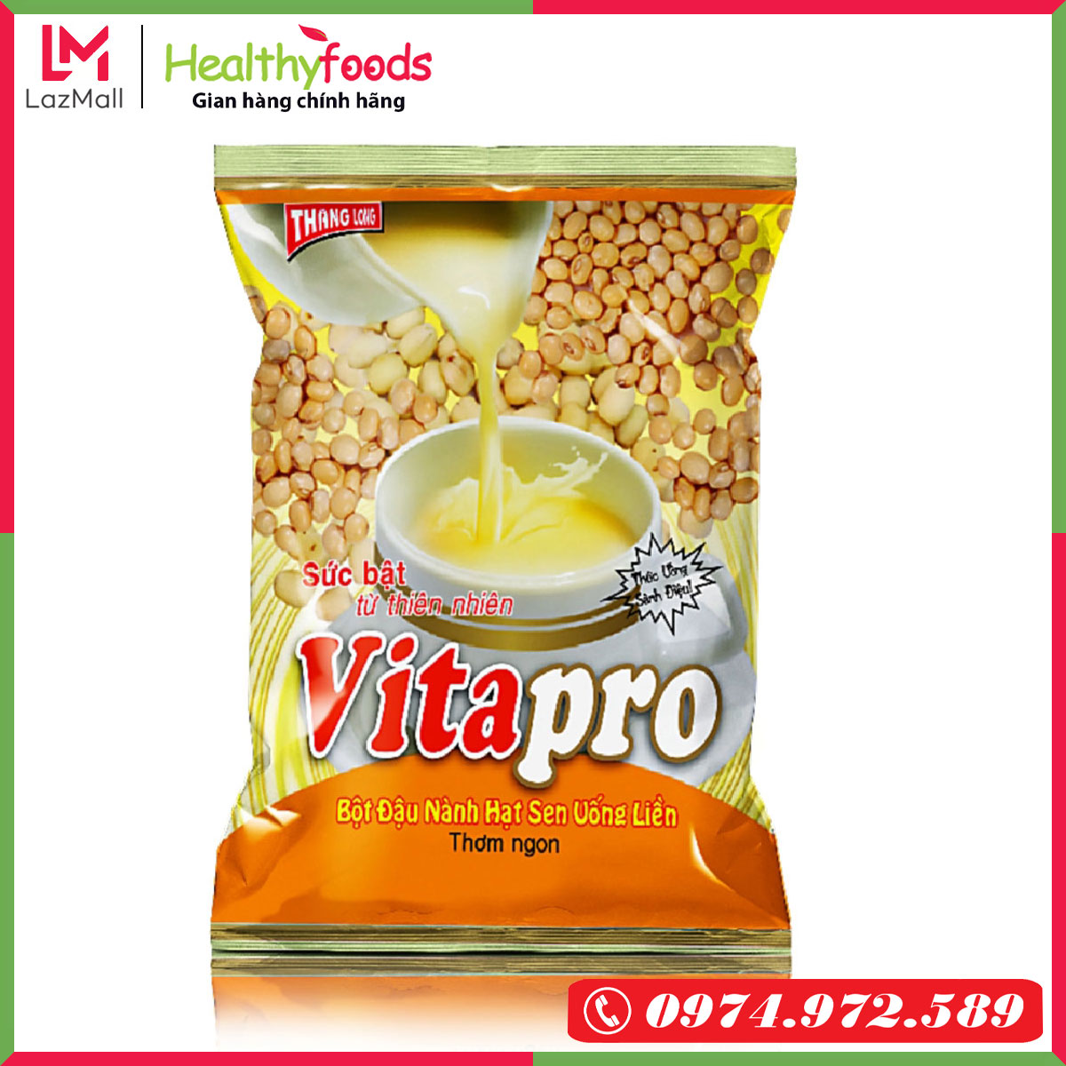 Bột Đậu Nành Hạt Sen Vitapro 350g, Sức Bật Từ Thiên Nhiên  - Hàng Chính Hãng - HEALTHYFOODS STORE