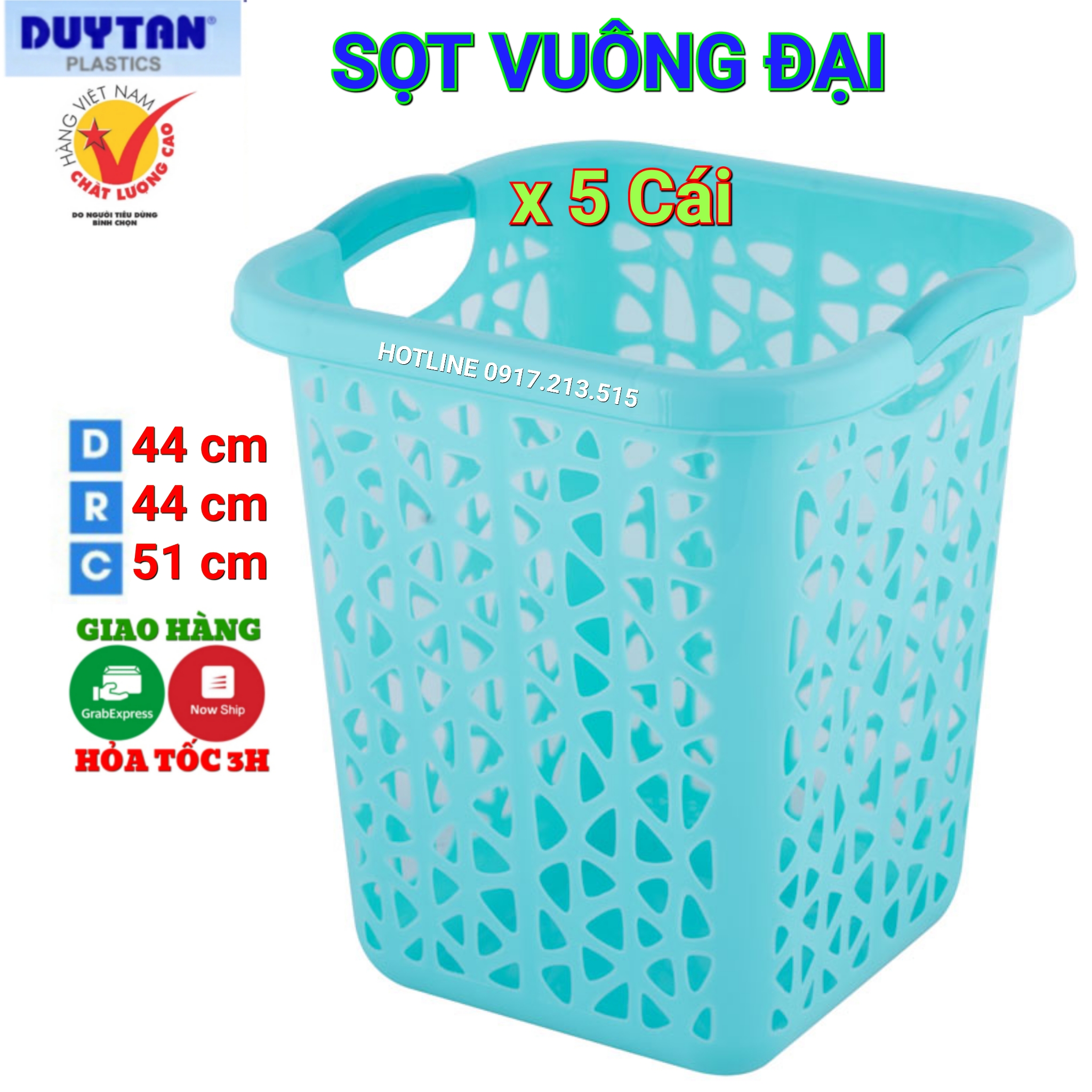 Sọt vuông đại nhựa duy tân -kt - 44 x 44 x 51cm