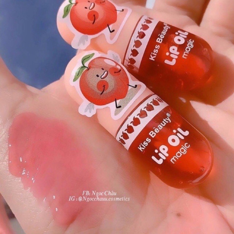 Son Dưỡng Môi Lip Oil KissBeauty Vị Đào 3ml Môi Căng Mọng Quyến Rũ Dưỡng Môi Hồng Tự Nhiên