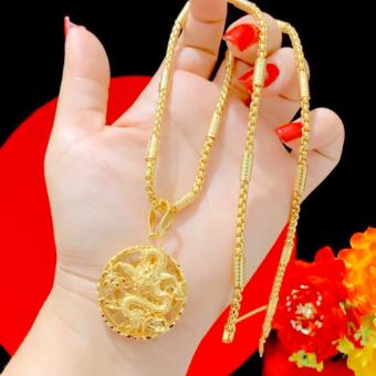 Dây chuyền nam mặt rồng mạ vàng 18k