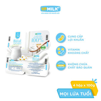 Sữa chua ăn VPMilk Đà Lạt True Yogurt ít đường