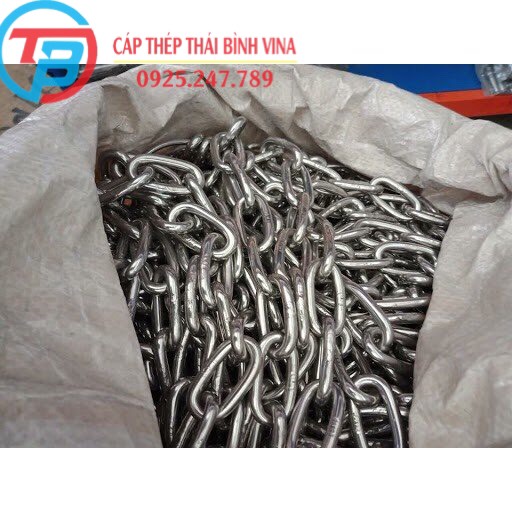 Dây xích inox 304 phi 2 ,phi 3, phi 4, phi 5, phi 6, phi 8, phi 10 cáp thép thái bình