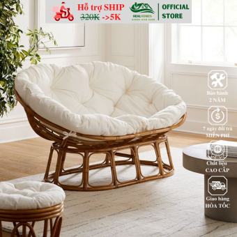 Ghế lười thư giãn mây Papasan Đôi 1M8 phòng ngủ cho bé decor ban công nằm thư giãn, trang trí phòng khách / HealHomes