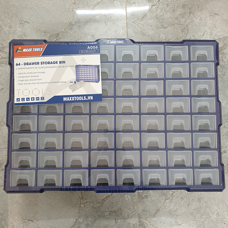 Tủ đựng linh kiện 64 ngăn a006 tactix 52 x 37.5 x 16cm