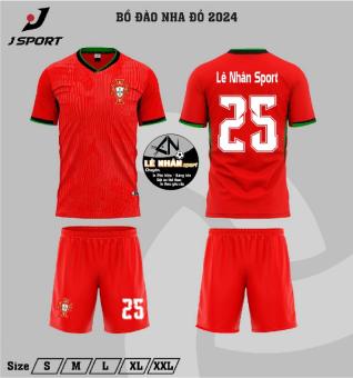 Áo bóng đá Bồ Đào Nha Đỏ 2024, có nhận in tên số, áo bóng đá nam nữ