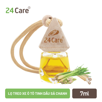 Lọ tinh dầu Sả Chanh 24care 7ml - treo ô tô, treo quạt, treo máy lạnh thanh lọc không khí