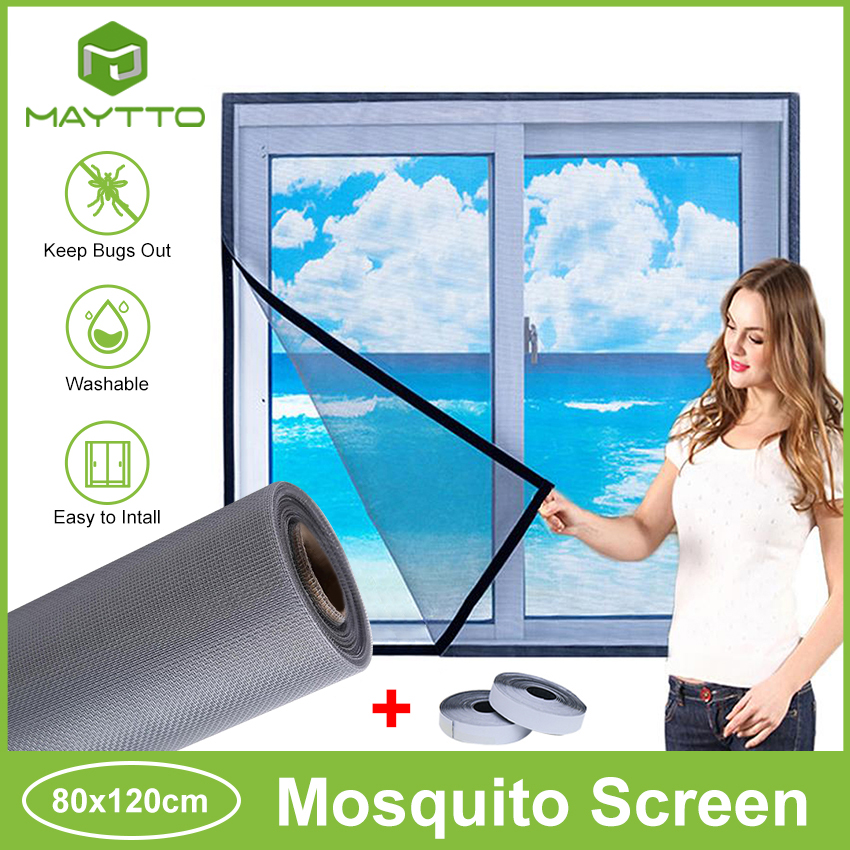 Maytto màn chống muỗi màn chắn cửa sổ tự dính tự làm màn chắn cửa sổ chống côn trùng ruồi bọ muỗi có thể điều chỉnh màn chắn chống côn trùng chống sốt xuất huyết màn chắn ruồi muỗi có dính khóa dán