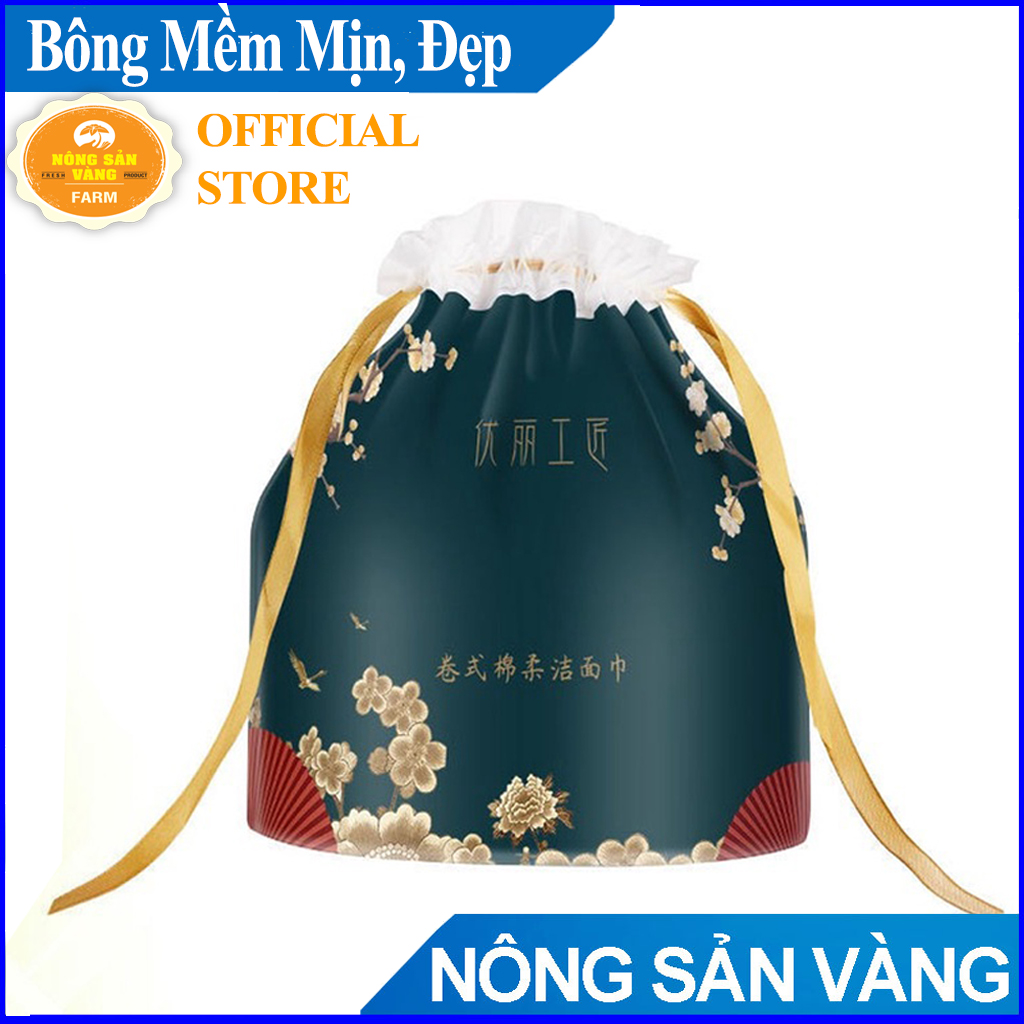 Khăn cuộn lau mặt khô, lau ướt,tẩy trang uli 80 miếng - nông sản vàng