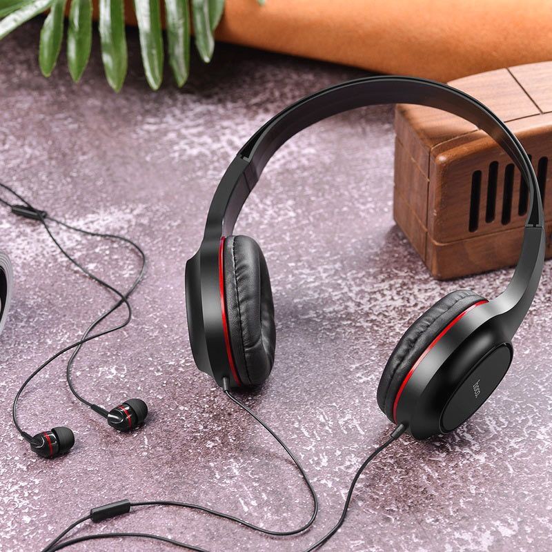 Tai nghe chụp tai Hoco W24 tặng kèm tai nghe 3.5 hàng chính hãng
