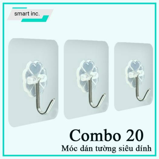 20 Móc Dán Tường Treo Máng Đồ Dùng Quần Áo Nón Miếng Dán Gắn Tường Nhà Tắm Nhà Bếp Dính Chặt Chịu Lực Cao
