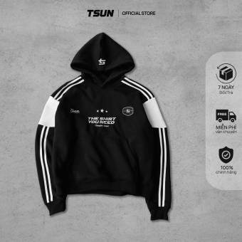 Áo Nỉ Hoodie TSUN Millennium Stripes - Đen/ Trắng - [UNISEX] - Thêu