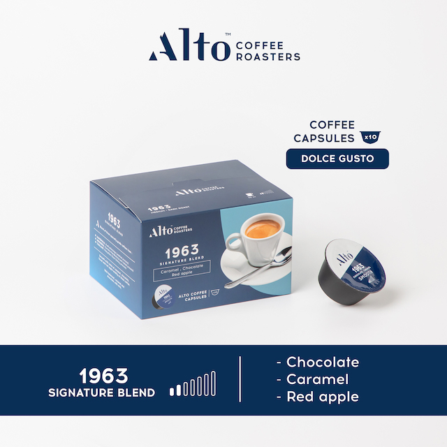Alto Coffee กาแฟ กาแฟแคปซูล 1963 Signature Blend สำหรับเครื่อง Nescafe Dolce Gusto (10 แคปซูล) ราคา 270 บาท*ส่งฟรี