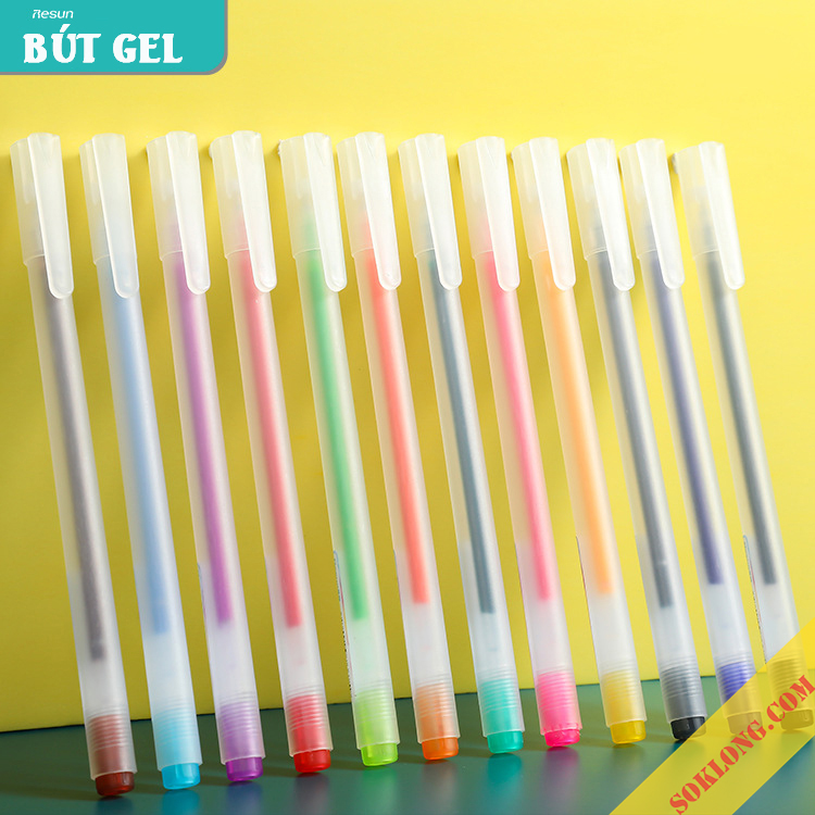 Bút mực gel nét 0.5mm Resun ghi chép tiện lợi, bút viết nhiều màu B18 -vpp Tue Minh