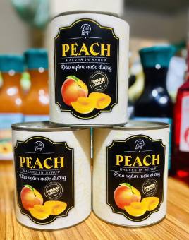 Đào ngâm Cát Long hộp 830gr