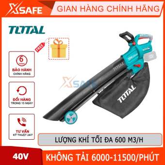 Máy thổi bụi dùng pin Lithium-Ion 40V TOTAL TABLI2003, tốc độ không khí tối đa 190km/h, lượng khí tối đa 600m3/h, Tốc độ không tải: 6000-11500/phút, máy thổi lá, máy thổi bụi bẩn, thổi lá sân vườn, gom vụn gỗ, bụi bám [xsafe]
