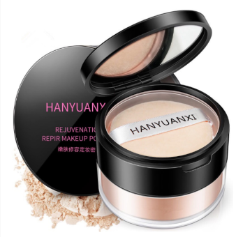 Phấn phủ kiềm dầu không màu HANYUANXI dạng bột hàng nội địa Trung, Phấn phủ dạng bột mềm mịn chống thấm nước