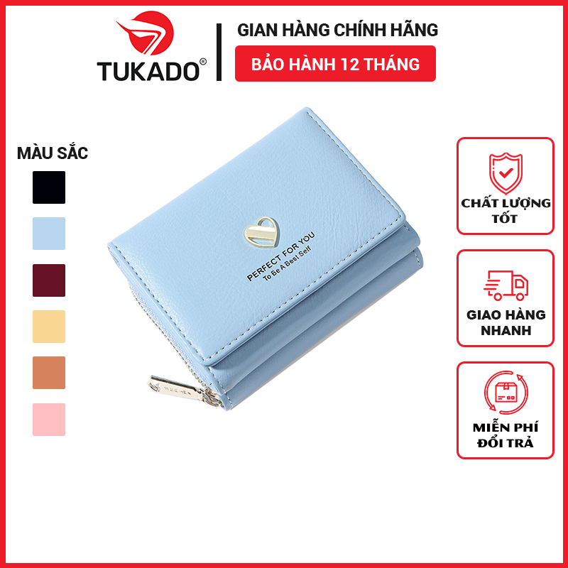 Ví Nữ Mini Cầm Tay PERFECT FOR YOU Nhỏ Gọn Tiện Dụng Hình Trái Tim Dễ Thương Da Cao Cấp Cực Đẹp Giá Rẻ PFY08 - Tukado
