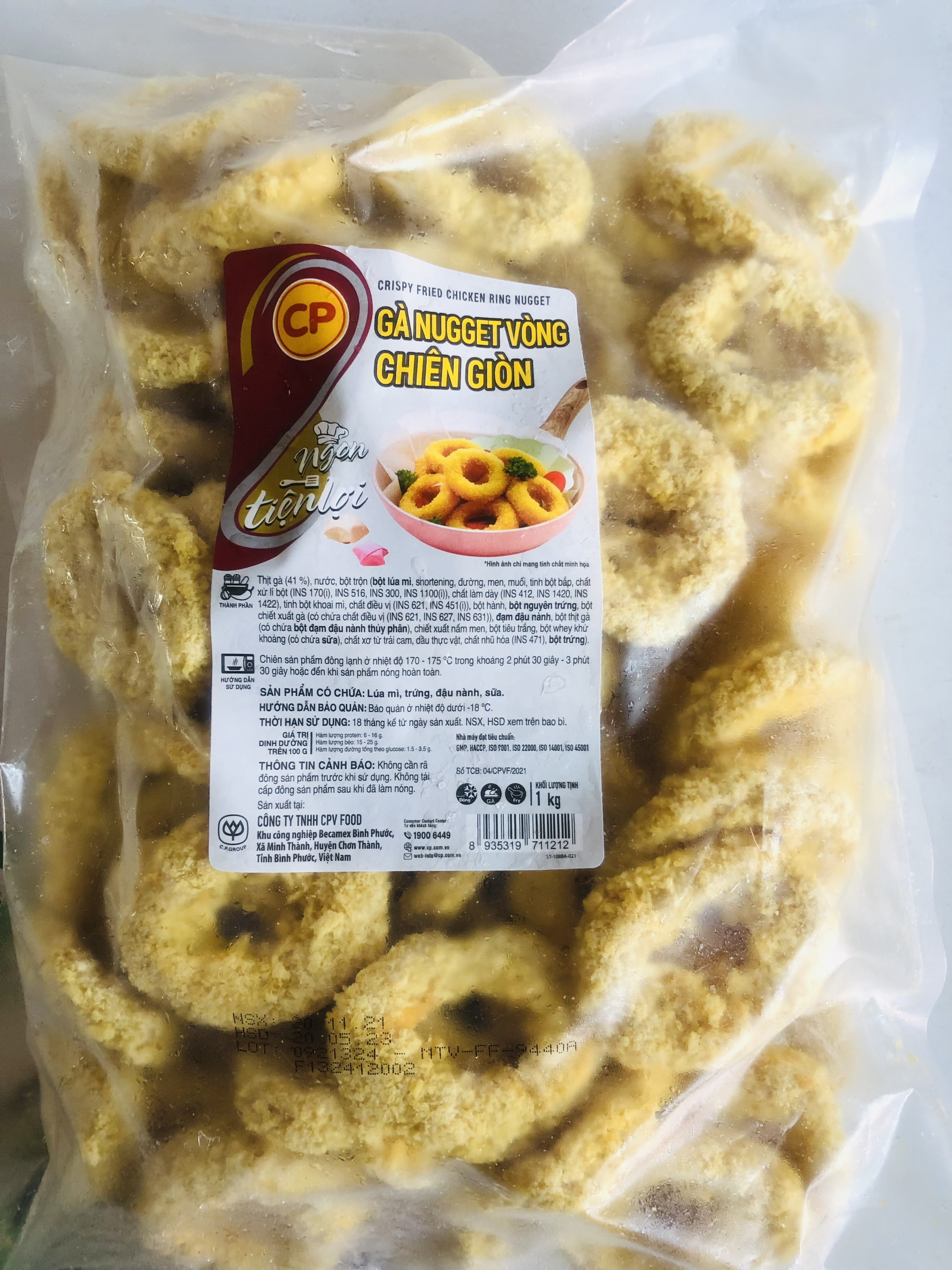 gà nugget vòng chiên giòn CP gói 1kg