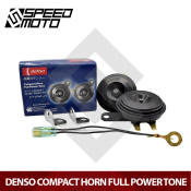 Denso Compact Motorcycle Horn - Full Power Tone, Universal Fit