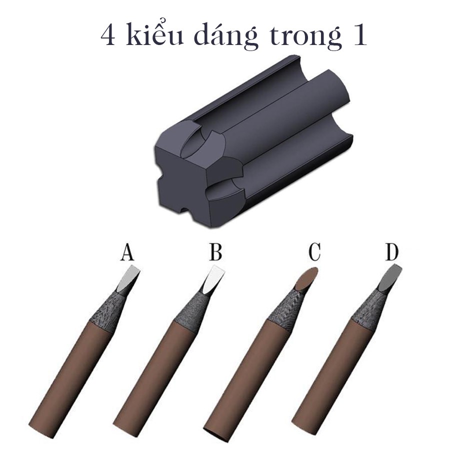 Khuôn gọt chì 4 dáng phun xăm thẩm mỹ makeup