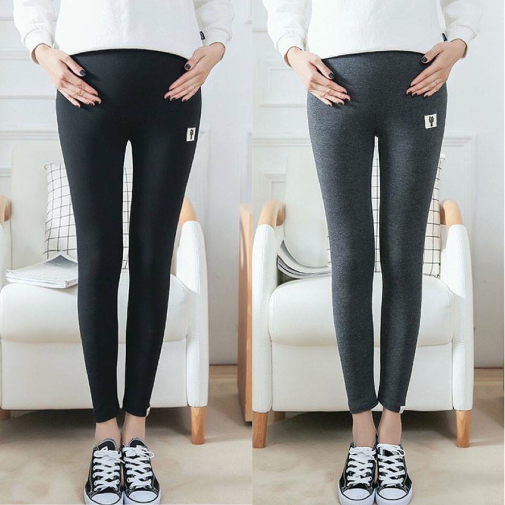 [Hoàn Tiền 6%] Quần bầu THU ĐÔNG thun cotton legging - có đáp bụng 45-65kg