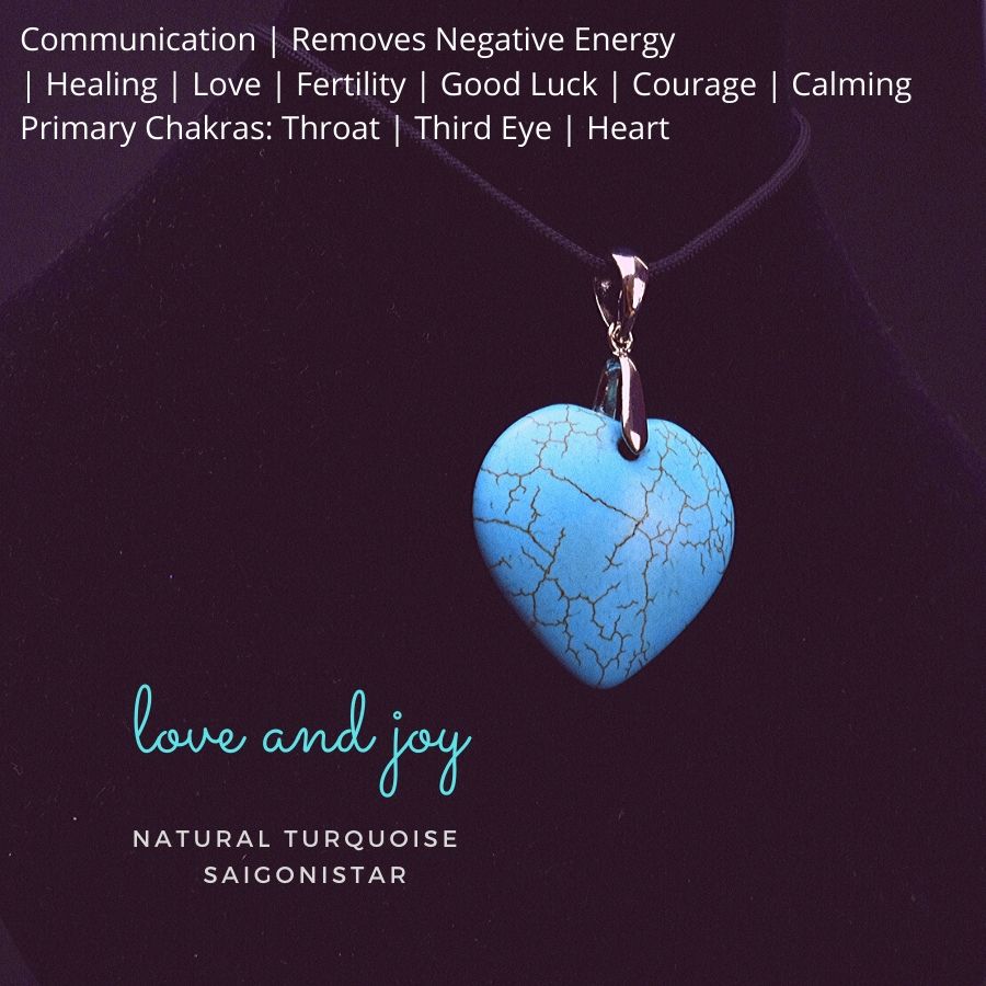 [HCM] 2008032 Quà Tặng Ý Nghĩa, Mặt Dây Chuyền Đá Turquoise Thiên Nhiên | Saigonistar