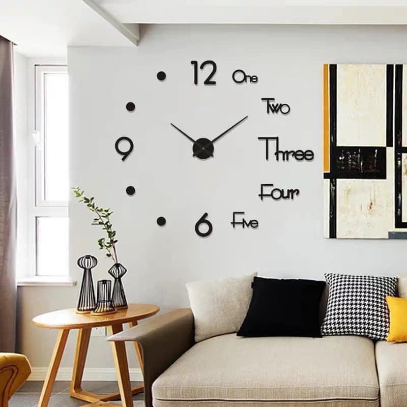 Đồng hồ decor treo tường dán tường 3d trang trí