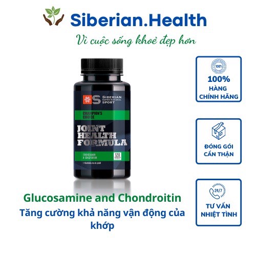 (CHÍNH HÃNG) Thực phẩm bảo vệ sức khỏe Siberian supernatural sport Glucosamine and Chondroitin- Hộp 120 viên- Tăng cường khả năng vận  động của khớp