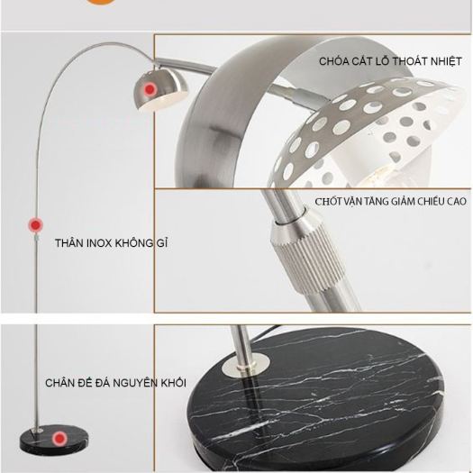 Hot-selling household goods ĐÈN ĐỨNG BOW SIZE S - HÀNG LOẠI 1( CÓ TĂNG GIẢM CHIỀU CAO) - ĐÃ KÈM BÓNG LED